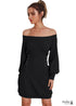 black off the shoulder short dress